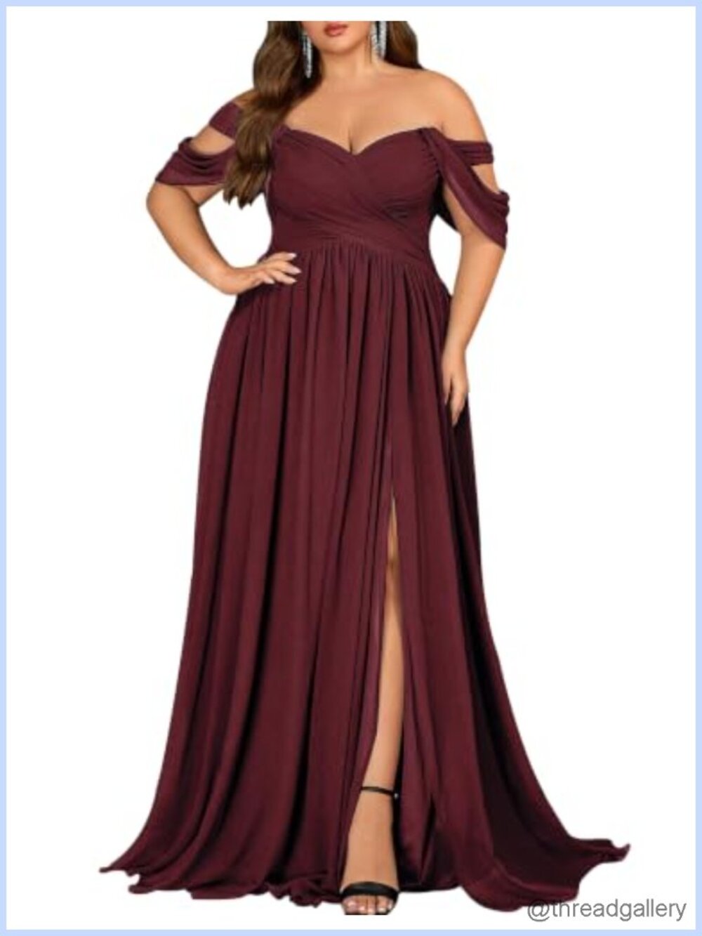 Plus Size A-Line Formal Gown Chiffon Bridesmaid Wedding Guest Dress